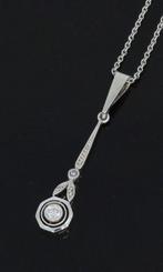 Art Deco diamanten 18k gouden hanger anker ketting dames, Verzenden, Goud, Ketting, Met edelsteen