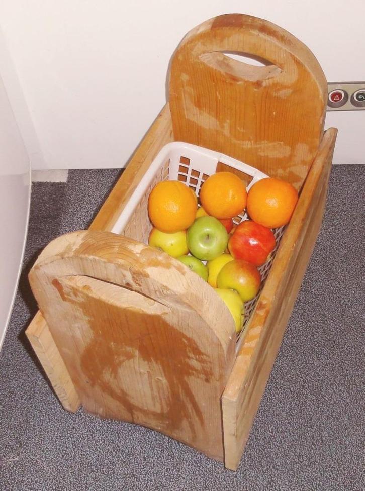 Kistje met handgrepen, grenen hout, handgemaakt, Huis en Inrichting, Woonaccessoires | Kisten, Gebruikt, Minder dan 50 cm, Minder dan 50 cm