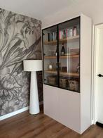 Vitrinekast met verlichting (zgan), Huis en Inrichting, Kasten | Vitrinekasten, Ophalen, 100 tot 150 cm, Zo goed als nieuw, 150 tot 200 cm
