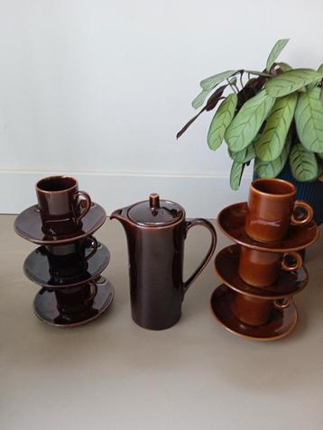 Vintage bruin mokka koffie servies Royal Sphinx  MAESTRICHT  beschikbaar voor biedingen