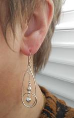Zilveren hang oorbellen nr.318, Hangers, Verzenden, Zo goed als nieuw, Zilver