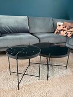 ZUIVER Salontafel Set Zwart Marmer Glas, Ophalen, Minder dan 45 cm, Minder dan 55 cm, Rond