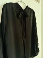 Blouse zwart strik, Maat 38/40 (M), Verzenden, Zwart, Zo goed als nieuw