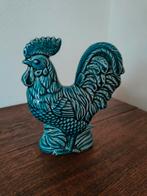 Blauw geglazuurd beeldje van een haan, Verzamelen, Ophalen of Verzenden, Zo goed als nieuw, Dier
