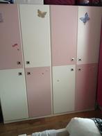 Roze/Witte Kledingkast met Vlinders, Huis en Inrichting, Kasten | Lockerkasten, Ophalen, Gebruikt
