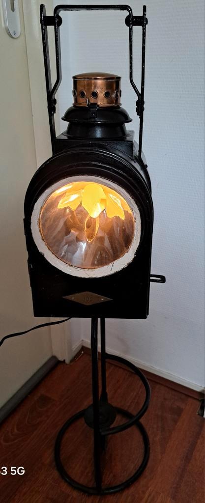Antieke industriele seinlamp Spoorwegen, Antiek en Kunst, Antiek | Lampen, Ophalen