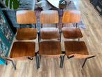 6 Vintage Marko Schoolstoelen, Huis en Inrichting, Stoelen, Ophalen, Gebruikt, Bruin, Vintage