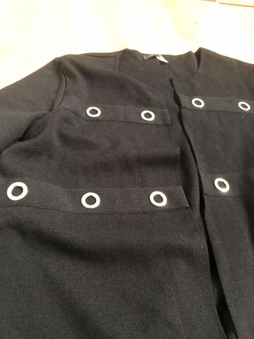 Faber woman zwart midi gebreid vest 46, Kleding | Dames, Truien en Vesten, Zo goed als nieuw, Maat 46/48 (XL) of groter, Zwart