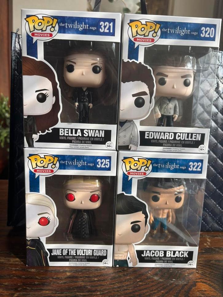 Twilight funko pops Edward, Jacob, Bella en Jane (Volturi), Verzamelen, Poppetjes en Figuurtjes, Zo goed als nieuw, Ophalen of Verzenden