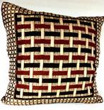 Nieuw Sierkussen Fluweel Zwart Rood Goud 40x40, Ophalen of Verzenden, Nieuw, Zwart, Vierkant