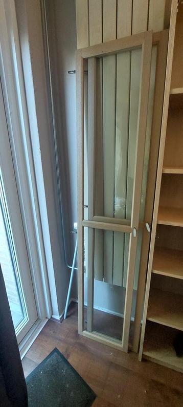 2x Ikea Billy Oxberg vitrinedeuren glas eikenpatroon