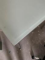 Glazen tafel met stalen poten - 150x80cm, Ophalen, Gebruikt, 50 tot 100 cm, 150 tot 200 cm