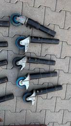 Set van 10 zware blauwe wielen, rond 100, Ophalen, Gebruikt, IJzer