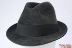 Vintage Gleufhoed Kristall donker grijs haarvilt 57, Hoed, Ophalen of Verzenden, 57 cm (M, 7⅛ inch) of minder, Kristall