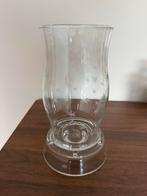 Windlicht/Glazen kandelaar met sterren, Huis en Inrichting, Ophalen, Overige materialen, Wit, Zo goed als nieuw