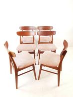 6 deense eettafel stoelen farstrup nieuw gestoffeerd roze, Overige kleuren, -, -, Nieuw