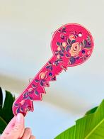 Vintage houten sleutelrekje bloemen, Huis en Inrichting, Ophalen of Verzenden, Gebruikt