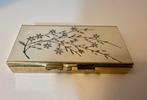 Vintage pillendoosje met bloemen - 7 vakjes, Antiek en Kunst, Ophalen of Verzenden