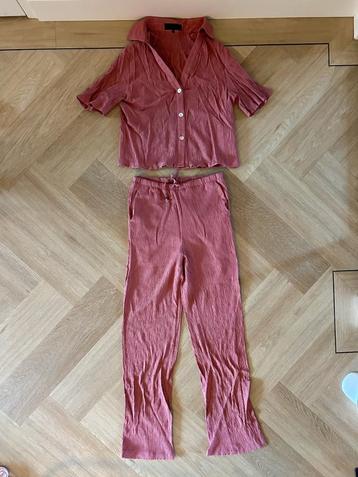 Z.g.a.n. Rood / roze set van Zara, pantalon + blouse, XS / S beschikbaar voor biedingen