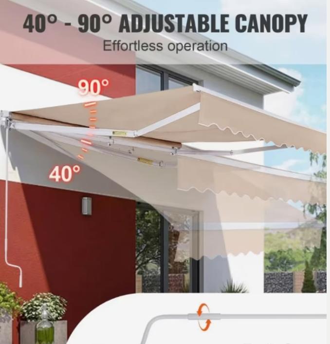VEVOR balkon-/terraszonwering 2,4  2,1 m, Tuin en Terras, Zonneschermen, Nieuw, Overige typen, 150 tot 300 cm, Minder dan 250 cm
