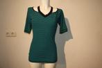 Studio Anneloes stretch truitje gestreept groen aparte hals
