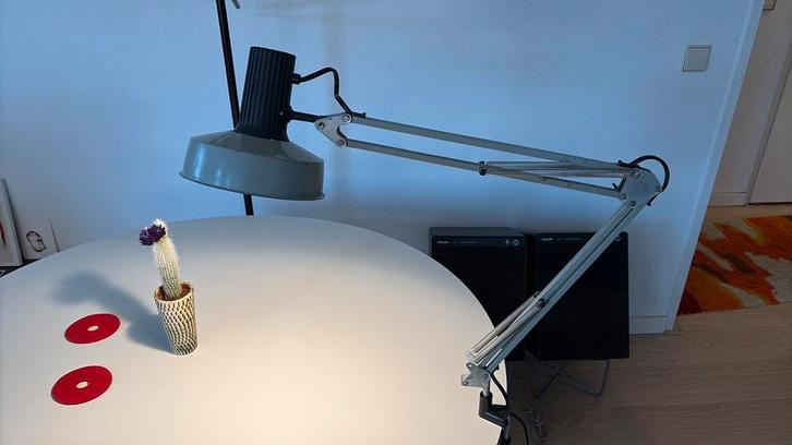 Vricotex vintage architectenlamp, Huis en Inrichting, Lampen | Tafellampen, Gebruikt, 75 cm of meer, Metaal, Ophalen of Verzenden