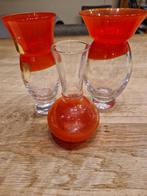 Royal Leerdam Kristal Vaas Set, Antiek en Kunst, Antiek | Glas en Kristal, Ophalen