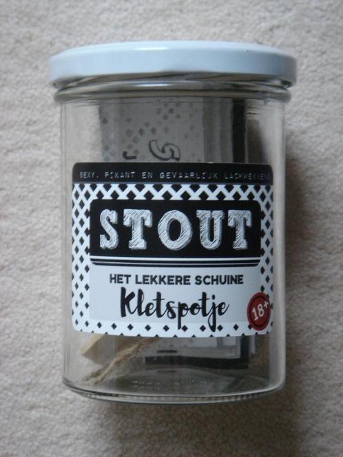 LEUK: Kletspotje: STOUT 18+ Extra pikante vragen !, Hobby en Vrije tijd, Gezelschapsspellen | Kaartspellen, Gebruikt, Een of twee spelers