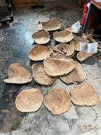 20 stuks teakhouten schalen. 40-60cm doorsnede, Doe-het-zelf en Verbouw, Hout en Planken, Ophalen, Zo goed als nieuw, 50 mm of meer