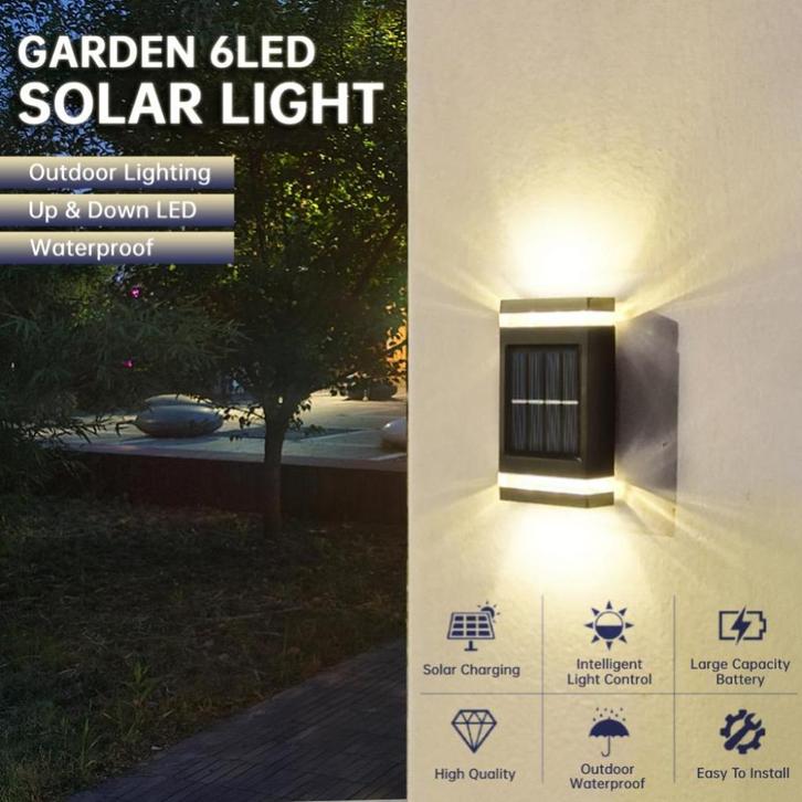 wandverlichting- Solar buitenverlichting- Led verlichting, Tuin en Terras, Buitenverlichting, Nieuw, Wandlamp, Minder dan 50 watt