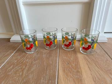 Vintage limonade glaasjes - 4 stuks.  beschikbaar voor biedingen