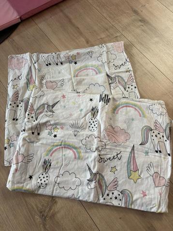 Kinderdekbed overtrek eenhoorn en regenboog maat 140x200 cm beschikbaar voor biedingen