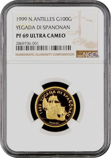 Nederlandse Antillen 100 Gulden 1999 proof goud NGC PF69UC beschikbaar voor biedingen