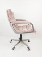 Artifort bureaustoel roze ribstof wieltjes Geoffrey Harcourt, ., 75 tot 100 cm, Ophalen of Verzenden, Zo goed als nieuw