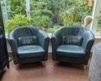groen leren Ikea fauteuils, Huis en Inrichting, Fauteuils, Ophalen, Gebruikt, 75 tot 100 cm, 50 tot 75 cm
