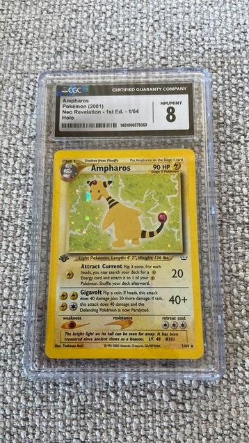 1st edition Ampharos Neo Revelation 1/64 CGC 8 Pokémon kaart beschikbaar voor biedingen