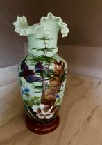 Handbeschilderde groene vaas, Antiek en Kunst, Ophalen of Verzenden