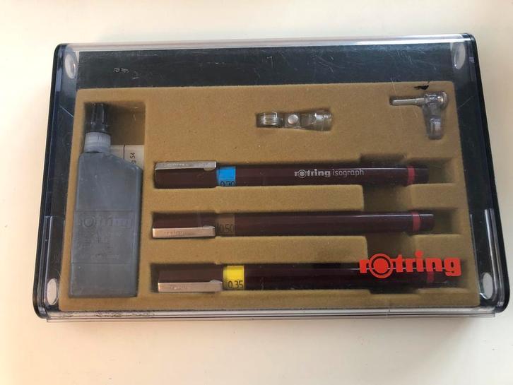 Rotring inktpennenset 0.35 - 0.50 - 0.70, Hobby en Vrije tijd, Tekenen, Gebruikt, Overige typen, Ophalen of Verzenden