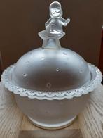 Glazen Bonbonnière met KerstEngel, Antiek en Kunst, Antiek | Glas en Kristal, Ophalen of Verzenden