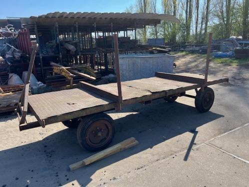 Platte kar platte wagen aanhanger 420 cm lang, Doe-het-zelf en Verbouw, Transportwagens, Gebruikt, Transportkar, Ophalen