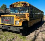 Amerikaanse schoolbus usa GMC blue bird NL kenteken, Auto's, Overige kleuren, Bruin, Diesel, Particulier