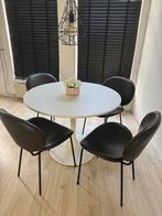 Eettafel met 4 stoelen (diameter tafel 103 cm), Ophalen, Overige materialen, 100 tot 150 cm, Rond