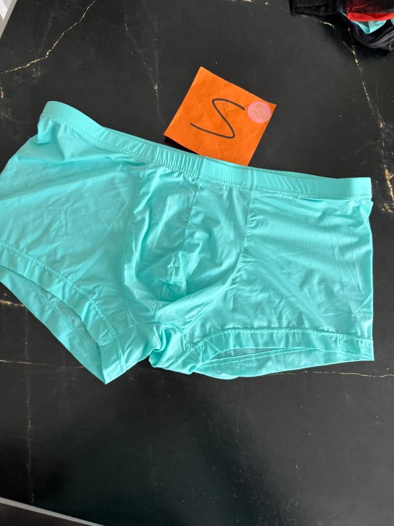 nylon shiny hipster, miniboxer, slip, blauw, maat S, Ophalen of Verzenden, Blauw, Slip
