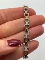 B48 Prachtige zilveren armband bicolor, Ophalen of Verzenden, X, Goud, Zilver