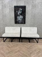 2 eetkamerbankjes Topa créme/wit 2x 110cm / 220cm *nieuw, Nieuw, Ophalen of Verzenden, Vier, Stof