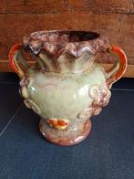 Retro geglazuurde vaas met handvaten, Ophalen of Verzenden, Huis en Inrichting