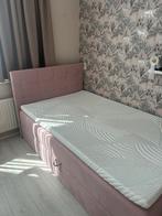 Roze Velvet Boxspring 120x200 met Opbergruimte en topmatras, Huis en Inrichting, Slaapkamer | Bedden, Ophalen, Zo goed als nieuw