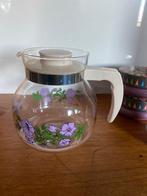 Vintage Randwyck Glazen Theepot/Koffiepot met Bloemen, Ophalen of Verzenden, Gebruikt