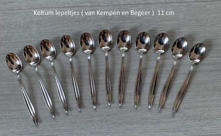 verzilverde Keltum lepeltjes, posthoorn, posthoorntje, zgan, Huis en Inrichting, Keuken | Bestek, Zo goed als nieuw, Zilver, Ophalen of Verzenden