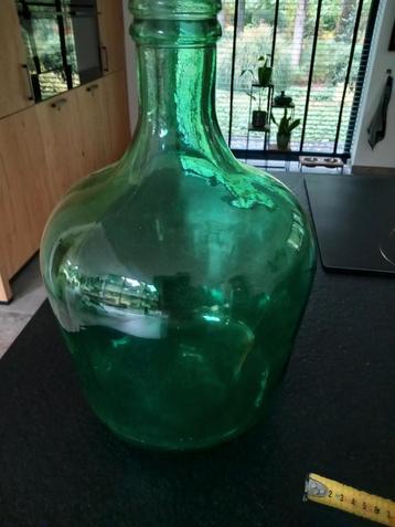 Grote Groene Glazen Fles / Mandfles beschikbaar voor biedingen